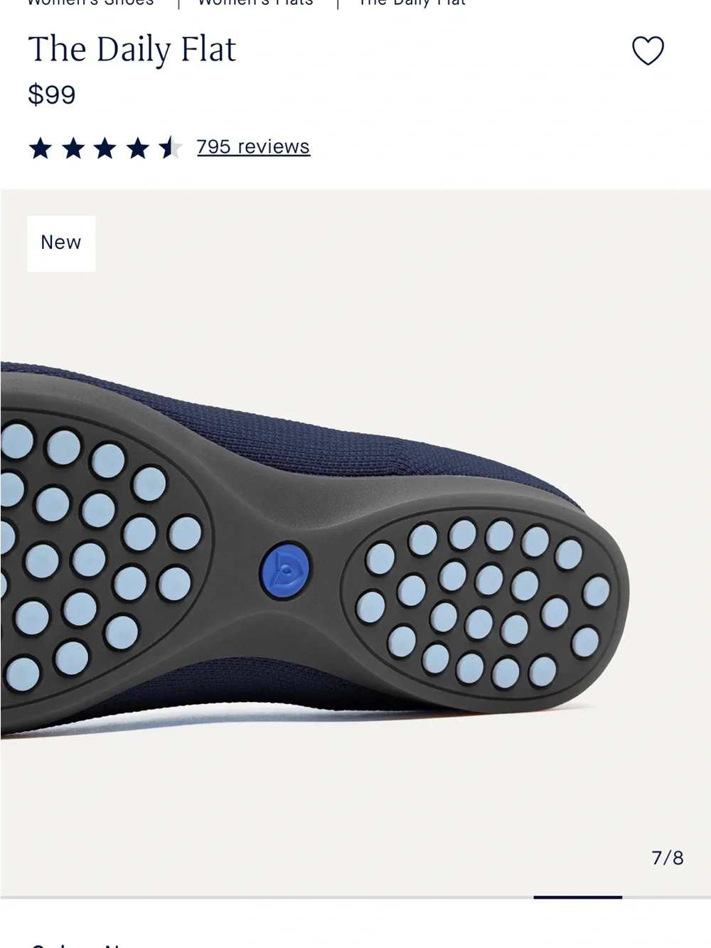 Rothy's Navy Knit Slip-On Ballet Flat